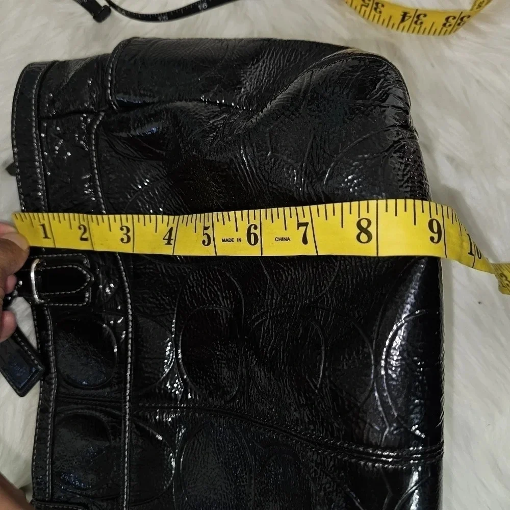 Coach Gallery Embossed Patent Leather shoulder Bag Black  #19462 EUC - Picture 14 of 15